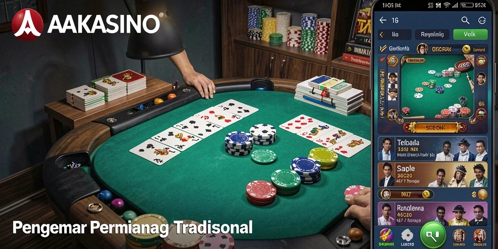 Tampilan menarik dari gameplay Gaple di AAKASINO.