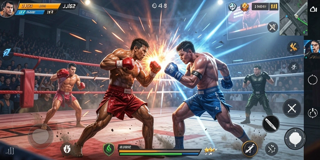Tampilan gameplay JJ62 yang penuh aksi dan pertarungan seru.