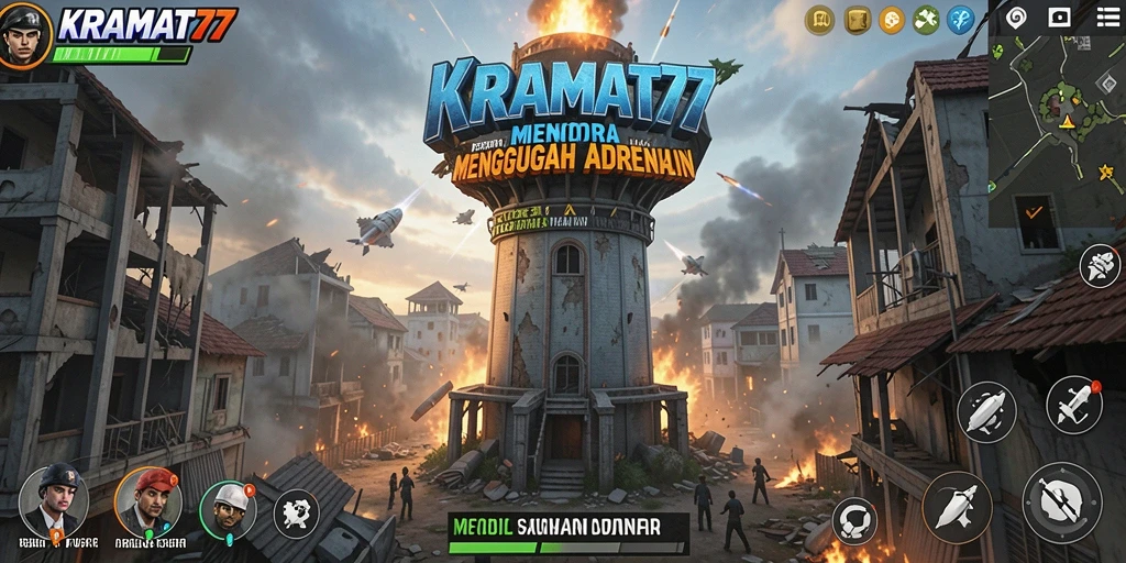 Tangkapan layar dari gameplay menegangkan KRAMAT77 Tower Defense.