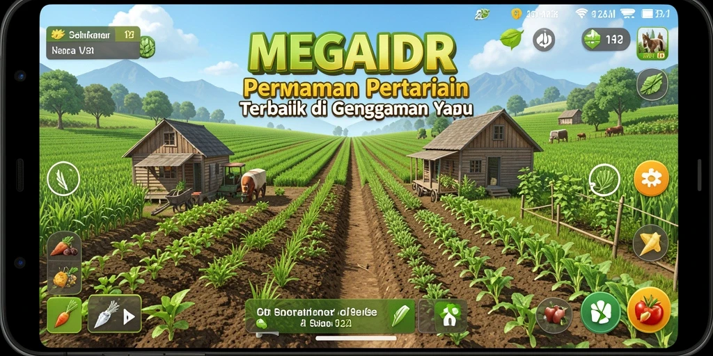 Tampilan menarik dari gameplay pertanian di MEGAIDR.