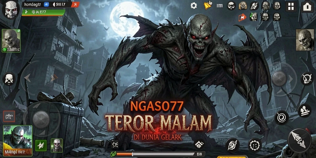 Tampilan gameplay NGASO77 yang menegangkan dan menyeramkan.