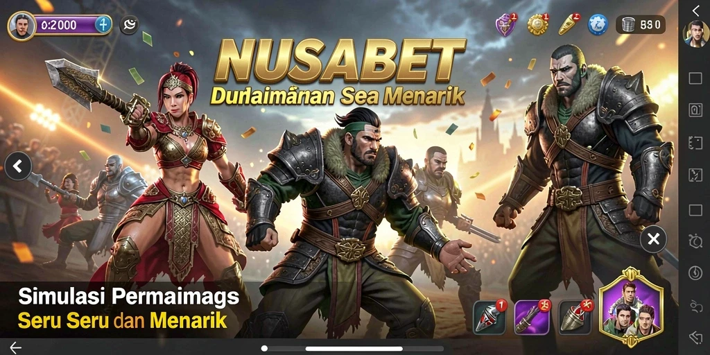 Tampilan gameplay NUSABET yang seru dalam simulasi.