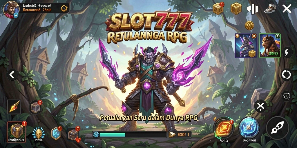 Tangkapan layar SLOT777 menampilkan pertempuran seru dalam dunia RPG.