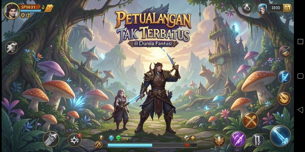 Screenshot SPIN101 menampilkan pertarungan seru dan petualangan epik.