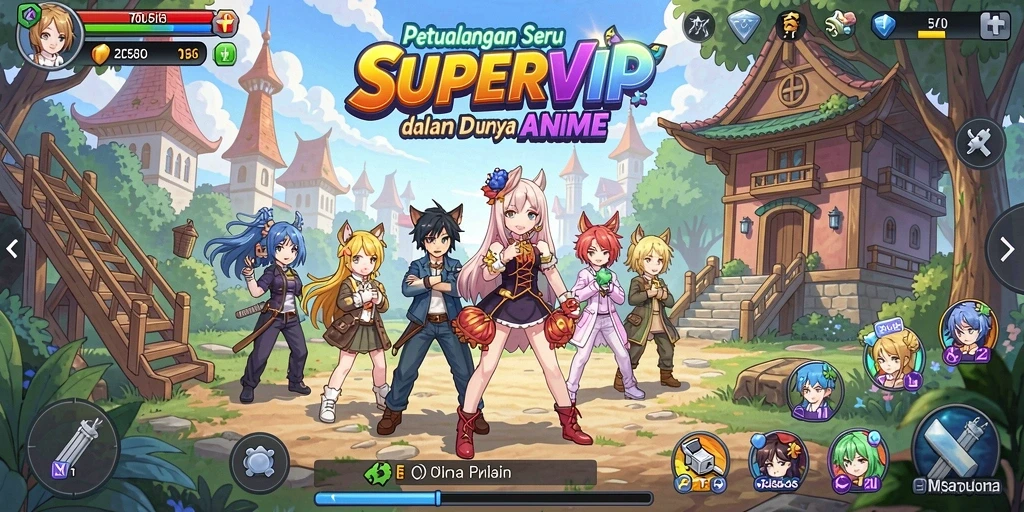Tangkapan layar menunjukkan gameplay seru di dunia anime.